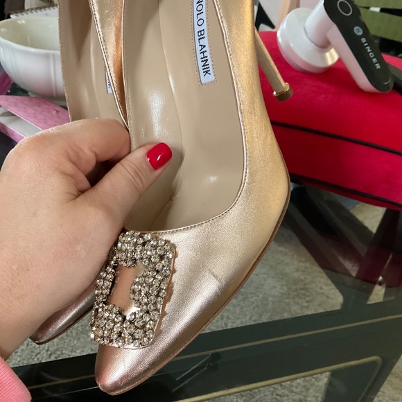 Manolo Blahnik Copper Hangisi Heels - Picture 12 of 14